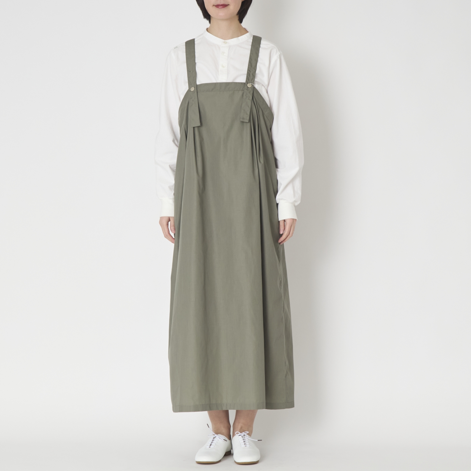 vent blanc/ブロードデザインジャンパースカ―ト